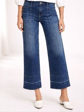 Anthropologie Pilcro And The Letterpress Melanie Wide Leg Cropped Jeans